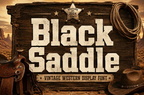 Black Saddle: Embodying the Frontier Spirit in Bold Typography