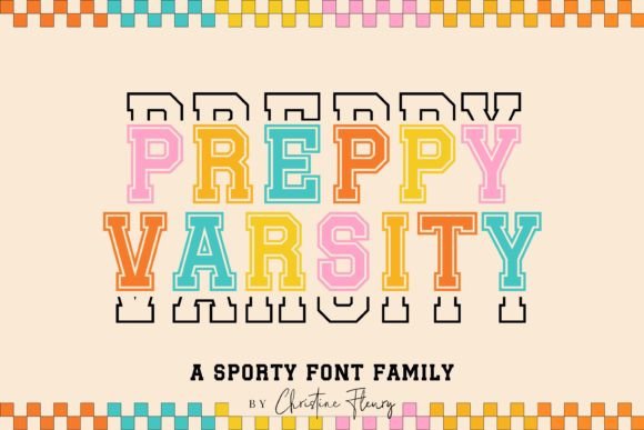 Preppy Varsity Font Family: Crafting with Retro Sport Style